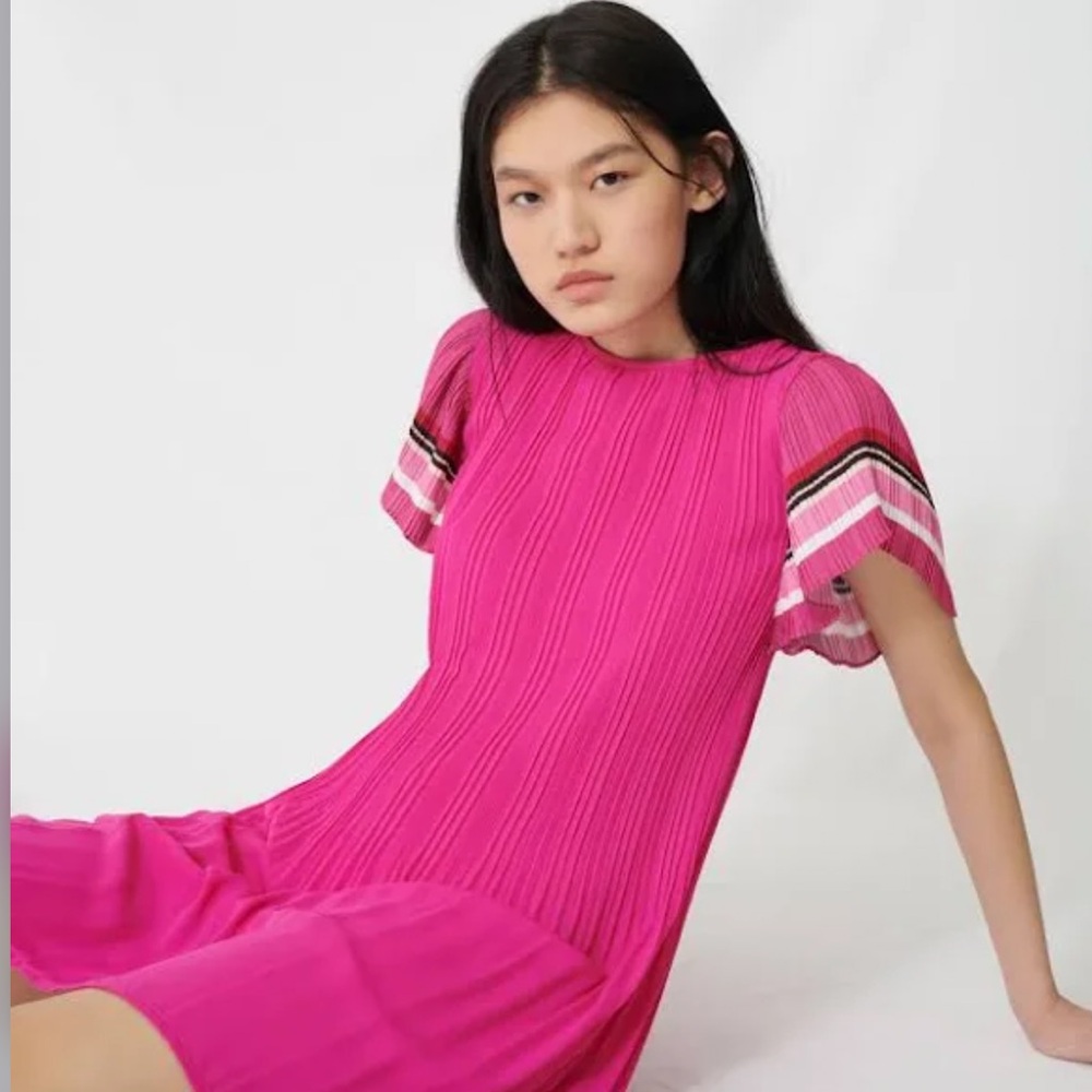 Maje pleated mini dress